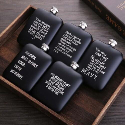 6 Oz Stainless Steel Alcohol Hip Flask Bottle Personalized Whiskey Flask Bottle Creative Portable Whisky Flagon for Man Gifts