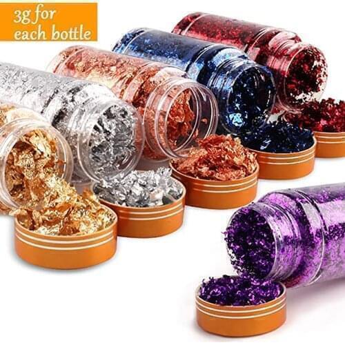 Gold Leaf Flakes 3g Copper Foil Sequins Silver Confetti DIY Nail Art Painting Material Paper For Gilding DIY Party Supplies