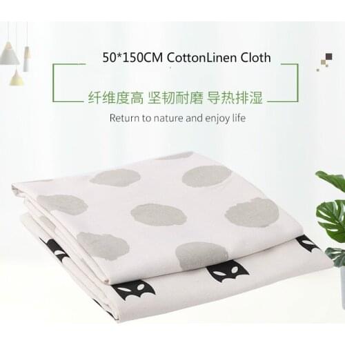 50X150CM cotton-linen canvas, polyester-cotton linen-like fabric, linen-printed grey linen background cloth