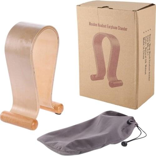 Gaming Headphone Stand Desktop Arc Shape Earphone Wooden Holder Universal Headset Rack
