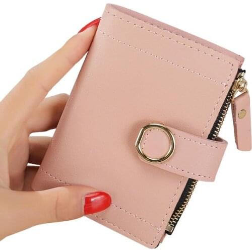 Women Wallets Girls Short Hasp Zipper Coin Purse Pocket Lady Purses Moneybags Clutch Wallet Cards ID Holder Billfold Burse Clips