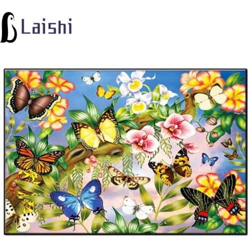 Diy Natural scenery, butterflies and flowers round diamond painting kit animal diamond embroidery home decoration new year gift