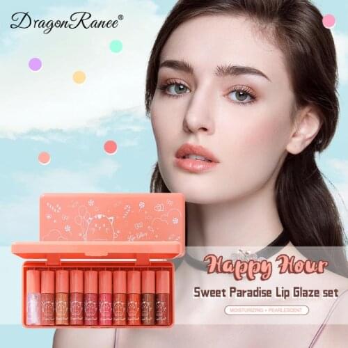 Set Of Sample Mirror Water Gloss Lip Gloss Lipstick Female Glass Lip Gloss Set Matte Non-stick Lip Gloss Lipstick TSLM1