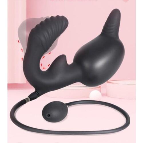 Double Head Inflatable Anal Plug 8cmLong Butt Plug Ass Deep Stimulation Vagina Anus Expansion Erotic Anal Sex Toys For Men Women