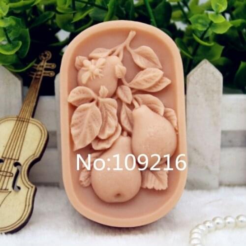 New Product!!1pcs Three Pear (zx187) Food Grade Silicone Handmade Soap Mold Crafts DIY Mould