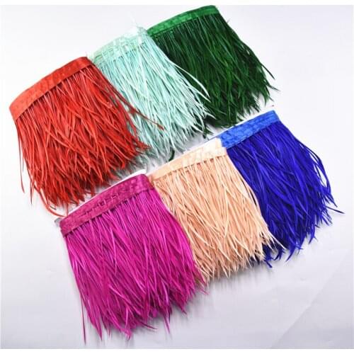 10Meter Pruning Goose Feathers Trims Ribbon Fringe 6-8" White Pheasant Feather for Crafts Feathers for Jewelry Making Decoration