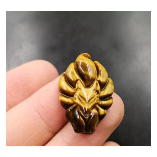 Wholesale natural tiger eye stone nine-tailed fox pendant tiger eye stone fox pendant