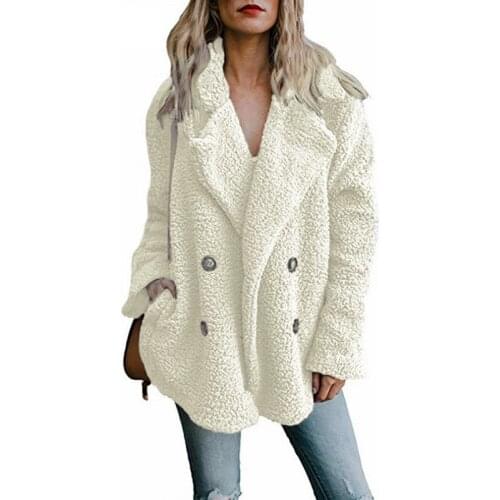 Teddy Coat Women Faux Fur Coats Long Sleeve Fluffy Fur Jackets Winter Warm Female Jacket Oversized Women Casual Winter Coat 2021