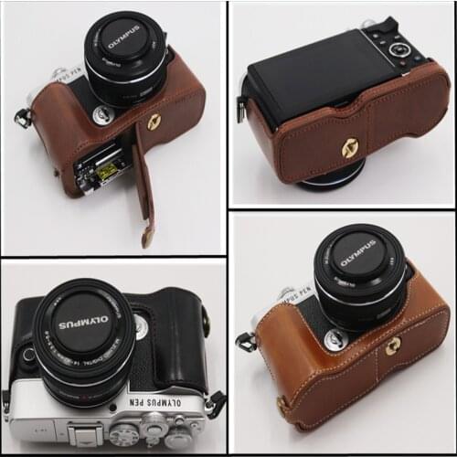 Suitable for Olympus PEN E-P7 micro single camera bag protective leather case ep7 handle base shell
