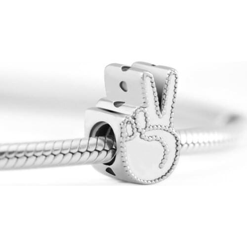 Fits for Pandora Charms Bracelets Symbol of Peace Beads 100% 925 Sterling Silver Jewelry Free Shipping