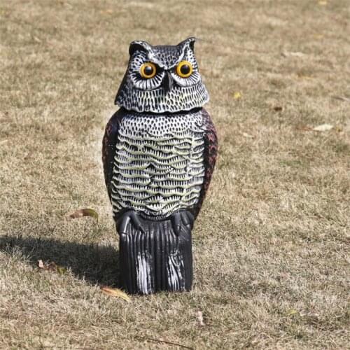 Realistic Bird Scarer Simulation Owl Shaking Head Ornament Prowler Decoy Protection Repellent Pest Control Scarecrow Garden Tool