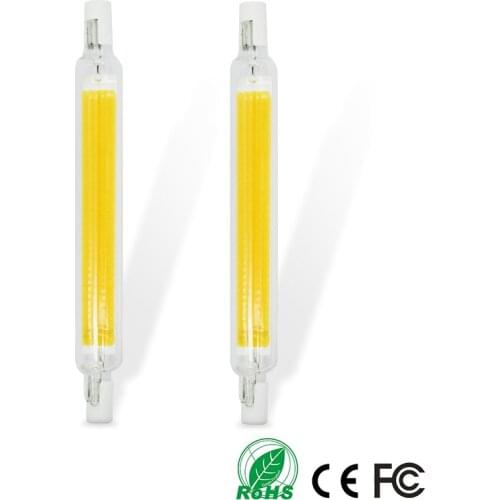 Super Bright R7S COB LED Lamp Bulb Glass Tube for Replace Halogen Light Spot Light 78mm 118mm AC 220V 230V 15W 30W Energy Saving