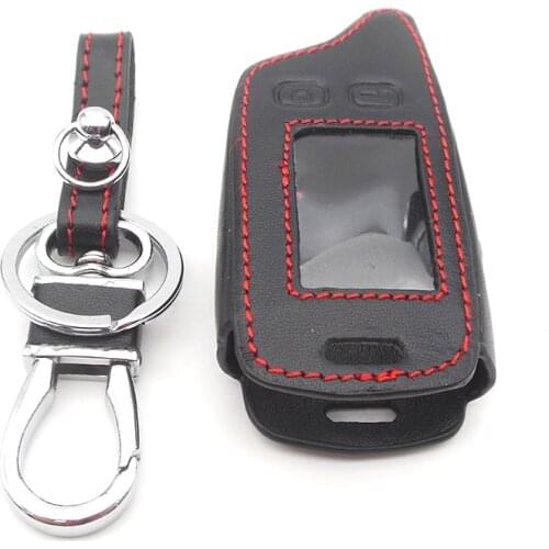 TW9010 LCD keychain Leather Case For Tomahawk TW9010 TW9020 TW4000 TW7010 Remote Key Fob Cover Two Way Car Alarm System