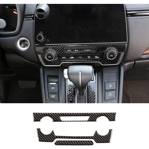 Carbon Fiber ABS Interior Central Control Button Panel Cover Trim for Honda CR-V CRV 2016-2019 Car Stylings