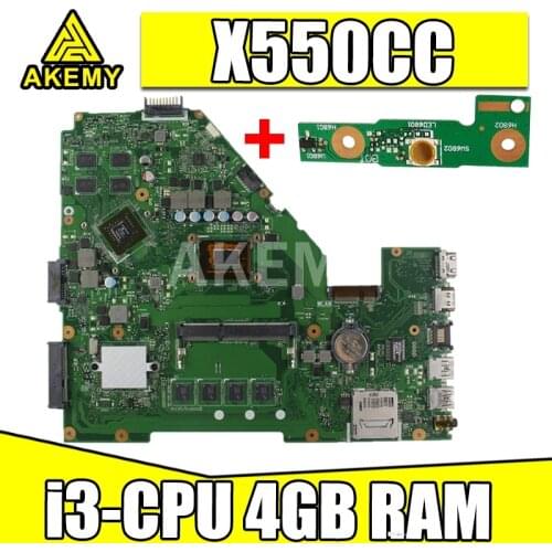 X550CC Motherboard i3-4GB For Asus X552C R510C R510C Y582C laptop Motherboard X550CC Mainboard X550CC Motherboard test ok
