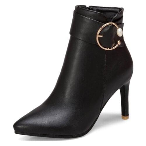 Big Size Pointed boots boots women shoes ankle boots for women ladies boots shoes woman winter