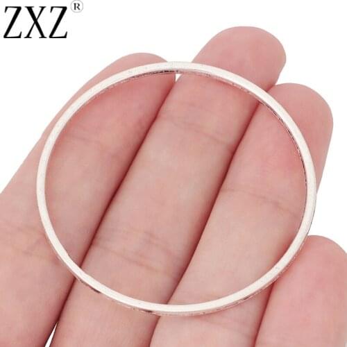 ZXZ 10pcs Tibetan Silver Large Open Round Circle Charms Pendants for DIY Earring Necklace Jewelry Making Accessories 50x50mm