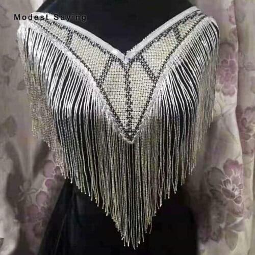 1 Yard 30cm Beaded Fringe Trim Ribbon Sewing Long Tassel Fringe Trimming Latin Dress Evening Gowns Clothes Garment Accessories