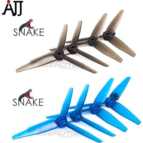 10 Pairs BeeRotor SNAKE 5x5.5'' 5055 3-Blades Propeller CW CCW Props Transparent Blue Black Low Noise FPV Racing Propellers