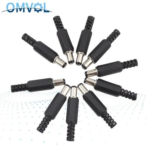 10PCS Connector Male DC Power Jack Plug 2.1 x 5.5 DC Power Male Plug Jack Adapter Connector Socket For CCTV Camera Connector