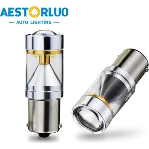 10Pcs Factory Supply T20 S25 1156 BA15S 1157 3157 7440 30W Turn Singal Reverse Bulbs Backup Light Lamp White 12V