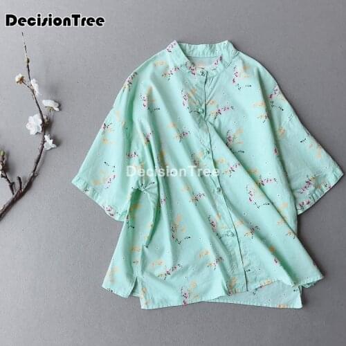 2021 cotton linen traditional chinese clothing qipao shirt top for woman cheongsam style shirt classic chinese blouse for ladies