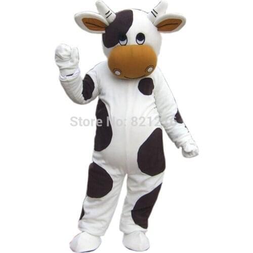 White And Black Milk Cow Mascot Costume Fancy Dress Adult Suit Size