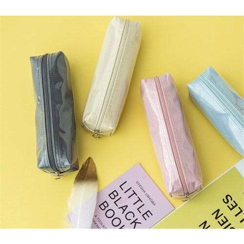 4 Candy Color Tpu Pencil Case Waterproof Pen Pouch With Zipper Pencilcase Pencil Box School Office Supplies Stationery Gift