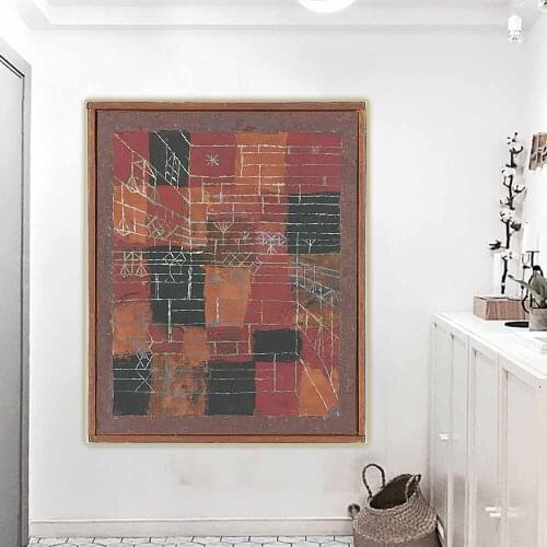 Citon Paul Klee《Configuration Perspective》Canvas Art Oil Painting Artwork Print Picture Wall Decor Home Living Room Decoration