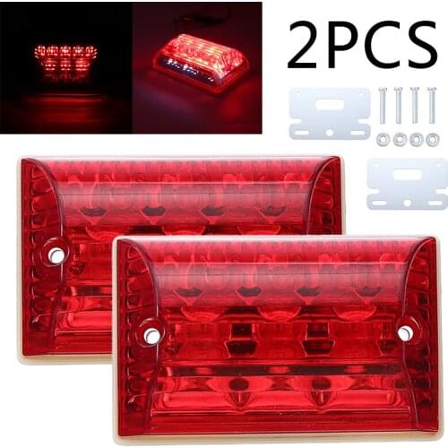 For Truck/Trailer/Bus 1 Pair 24V Waterproof License Plate Light Super Bright LED Brake Stop Lights Ground Lighting Tail Lamp