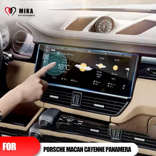For Porsche Macan Cayenne Panamera Car Glass Navigation GPS Display Tempered Film Protective 2010-2019 0.3mm Thin Decoration