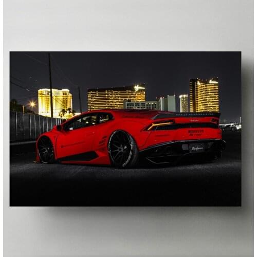 Canvas Paintings Supercar Huracan Tuning Wide body Red Car Modern Wall Art Picture Posters and Prints for Living Room Decor