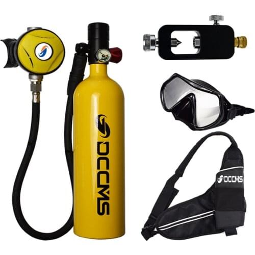 DCCMS mini diving oxygen tank 1000ML scuba diving equipment can provide 15~20 minutes breathing time
