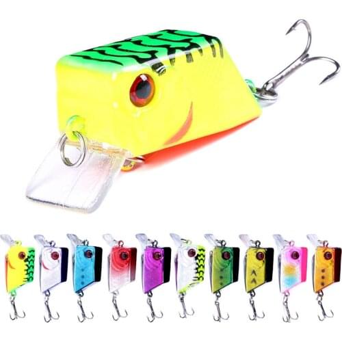 Hengjia 4.5cm 7g Square Crankbait Fishing Wobbler Diving Swimming Bait for Bass Pike Artificial Fishing Tackle