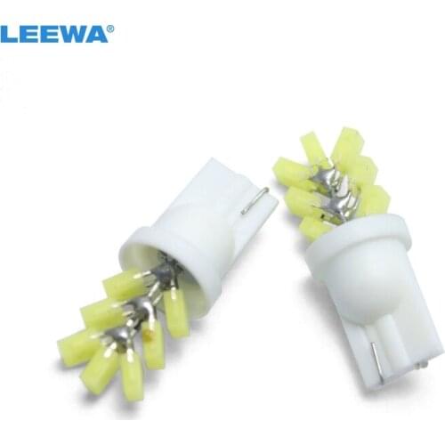 LEEWA 4pcs White Car T10 194 W5W COB 7SMD Auto LED Lights Tree Shapes Car Side Wedge Clearance Reading Light Lamp #CA4607