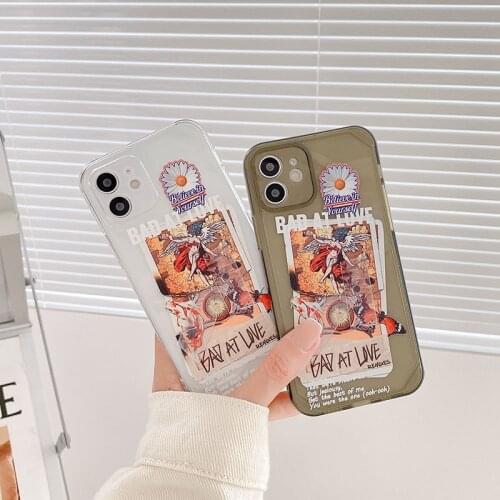 LLTCT Vintage Caro TPU Back Cover For iPhone 12 Pro Max 12 Mini 11 Pro Max X Xr Xs 7 8 Plus SE 2020 Transparent Clear Phone Case