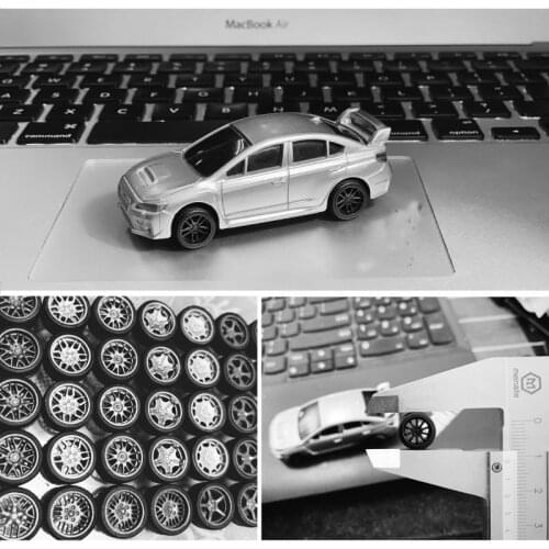 1:64 modified series wheel car modified Rubber tire hub plastic Wheels tyres modification accessories 4 sets (16pcs)