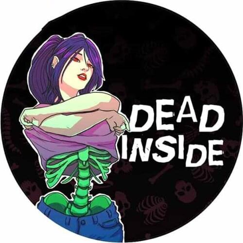 Sexy Cartoon Dead Inside Girl with Exposed Skeleton Circle Motorcycle Car Decal Bumper Window Stickers Waterproof Kk13*13cm