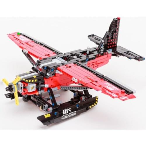 NEW technology building block MOC Cessna seaplane DIY assembly childrens education toy gift airplane model