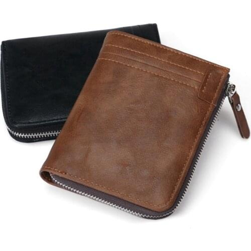 1 Piece Pu Leather New Men Wallets Short Coin Purse Small Wallet Men Purse Zipper Coin Pocket High Quality Card Holder