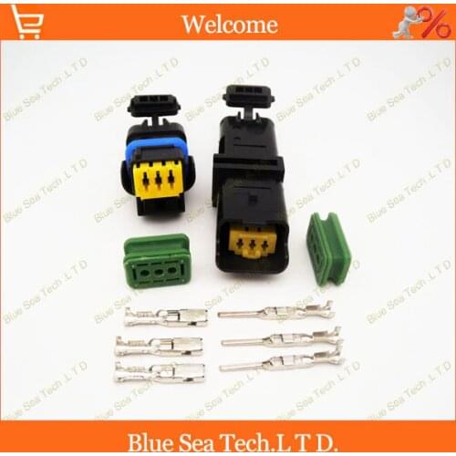 Sample,5 sets 3 Pin 1.5mm Auto senser connector,water Temp sensor plug,FCI Car Temp electrical connector for VW,BMW,Buick