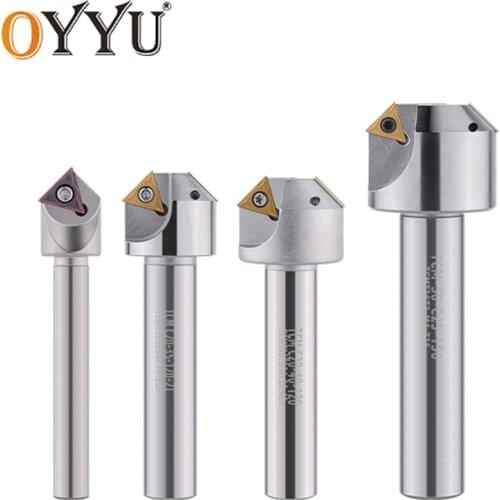 OYYU TCM 45 Degree Chamfering Tools Milling Cutter 12mm 16mm 20mm for TCMT Carbide Inserts Lathe Cutting Holder End Mill Shank