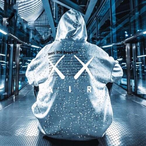 April MOMO Hip Hop Hoodie Reflective Star Point Streetwear Hoodie Sweatshirt 2021 Autumn Winter Pullover Men Cotton Moletom