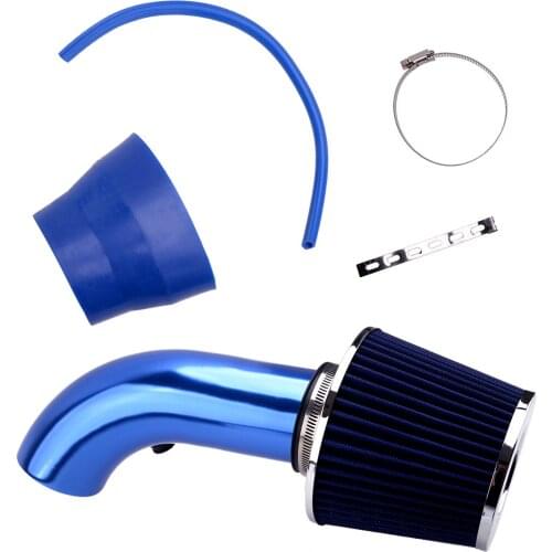 Beler Universal Car High Flow 76mm 3 Inch Cold Air Intake Induction Pipe Hose System Kit with Air Filter Blue