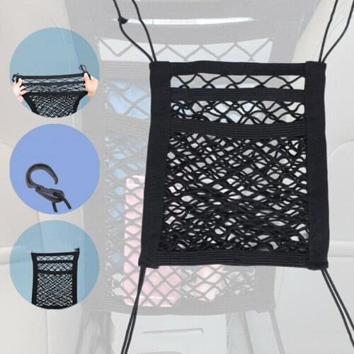 Car Storage Net Bag Organizer Seat Back Mesh Bag Car Styling Storage Bag Car Seats Luggage Holder Pocket Pet Cargo Debris Bags