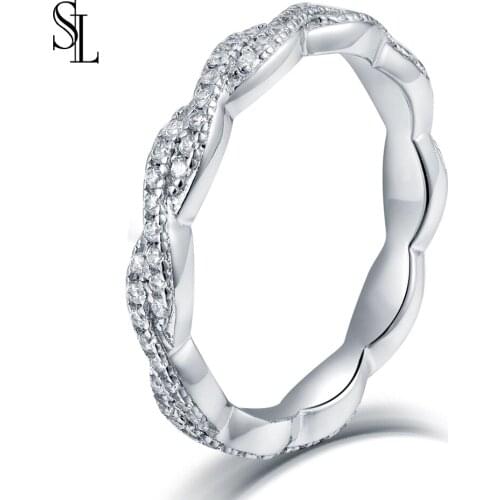 SL Promise Stackable Ring 925 sterling silve Engagement Wedding Ring For Women Finger Praty Gift