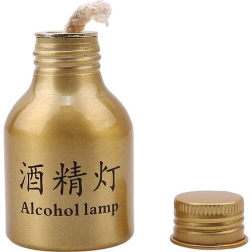 Gold Portable Liquid Stoves Outdoor Aluminum Case Lab Alcohol Burner Mini Camping Alcohol Lamp Portable Outdoor Survival