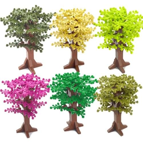 1set Tree Flower Grass Plants Garden Green Bush DIY Building Blocks Compatible City DIY MOC Building Blocks Accessories Parts