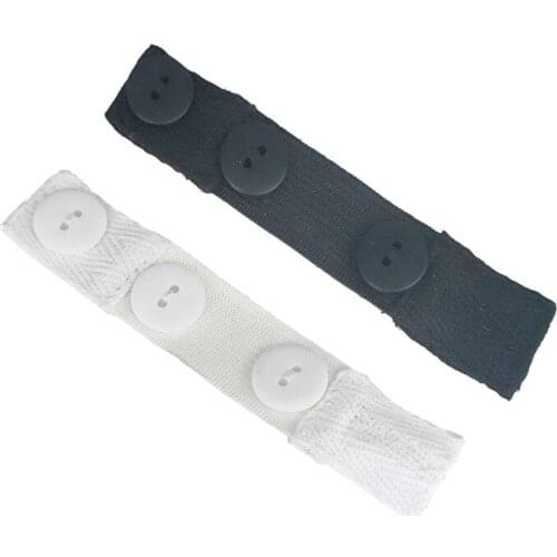 1pc Multi Use Pants Extenders Elastic Extended Buttons Adjustable DIY white/black Clothes Extension Snap