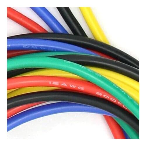 16AWG 5Meter Black 5Meter Red Heatproof Soft Silicone Silica Gel Wire Connect Cable